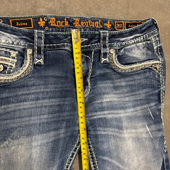 Rock Revival Felina size 29 Women's skinny Jeans in Deep Blue bling lady rider - Picture 6 of 11